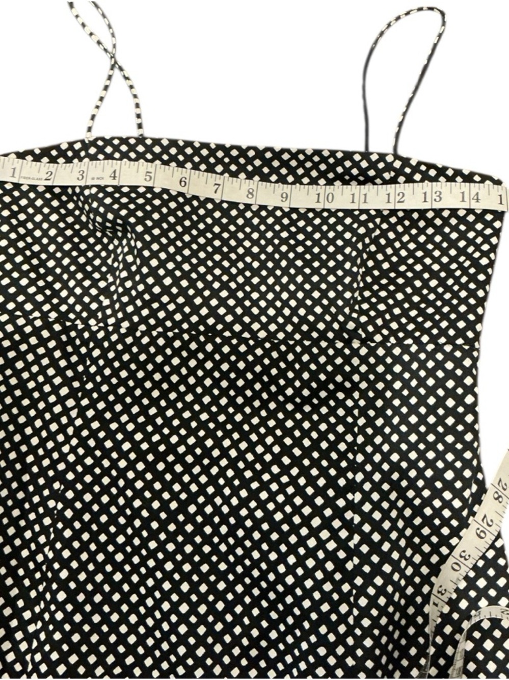 Black & White Polka Dot A-Line Dress Spaghetti Strap Knee Length Size Small - Picture 7 of 8